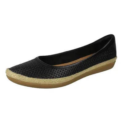 (UK 3, Black) Ladies Clarks Summer Ballerina Flat Shoes Danelly Adira - D Fit