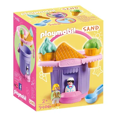 Playmobil Sand Ice Cream Shop Sand Bucket with Sieve and Waffle Molds