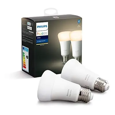 LIKE-NEW Philips Hue White Smart Bulb Twin Pack LED [E27 Edison Screw]