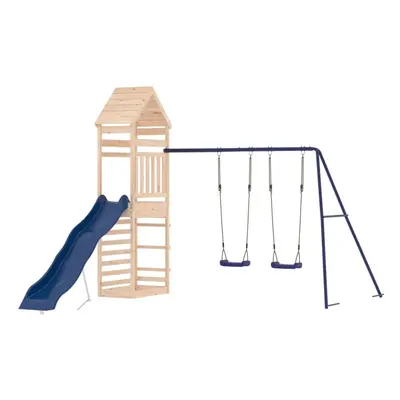 (solid pinewood) vidaXL Outdoor Playset Playhouse Play Tower Playground Set Solid Wood Douglas