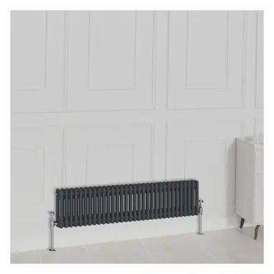 (300x1460mm-2 Column, Anthracite) NRG Traditional Radiator Horizontal Vertical Cast Iron Style D