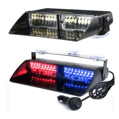 (Blue+Red) 16LEDs Flashing Modes Car Truck Emergency Flash Dash Strobe Light