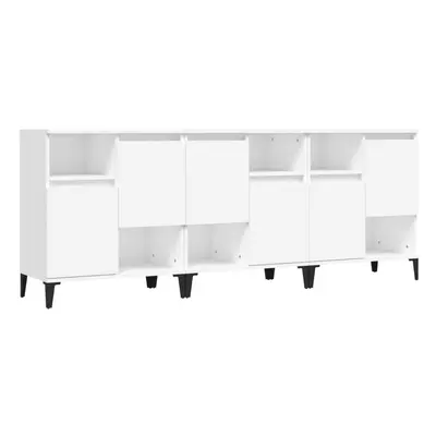 (white, pcs) vidaXL Sideboards Storage Side Cabinet Cupboard Highboard Engineered Wood