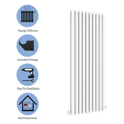 (Double, 1800x590mm) White Single/Double Oval Column Radiator