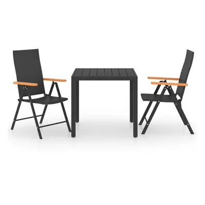 vidaXL Garden Dining Set Piece Black and Brown Patio Table Chairs Furniture