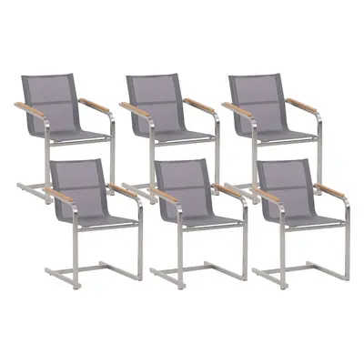 Set of Garden Chairs COSOLETO Stainless Steel Grey