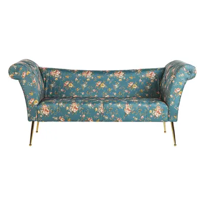 Chaise Lounge Floral Pattern Blue NANTILLY