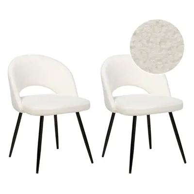 Set of Dining Chairs ONAGA II Boucle White