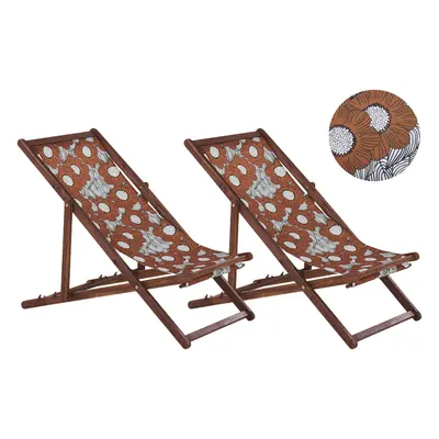 Sun Lounger Wood Dark Brown ANZIO