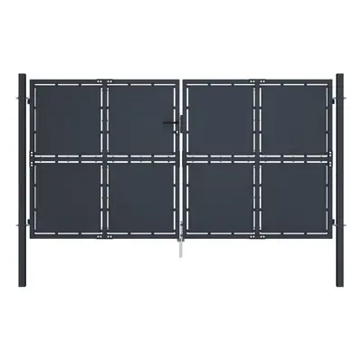 (300 x cm) vidaXL Garden Gate Steel Anthracite Outdoor Fence Doors Patio Gate Multi Sizes