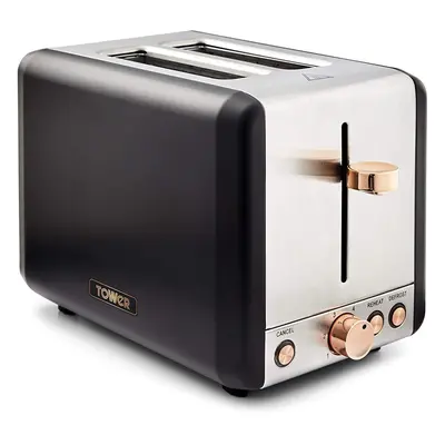 Black & Rose Gold Cavaletto Slice Toaster, Browning Settings