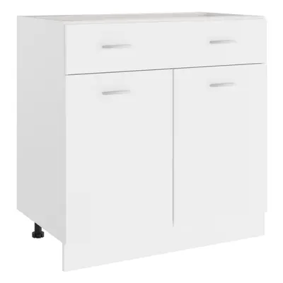 vidaXL Drawer Bottom Cabinet Storage Cabinet Sideboard White Engineered Wood