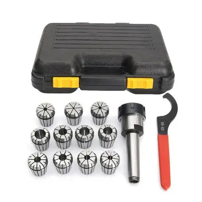 11pcs 1/8-3/4 Inch Collects Set With 1/2 Shank Chuck And Spanner For Milling Machine