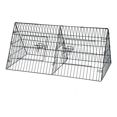 Oypla 48" Metal Triangle Rabbit Guinea Pig Pet Hutch Run Cage Playpen