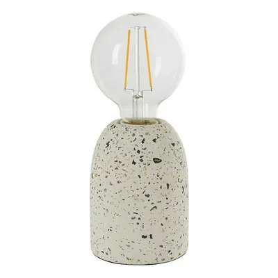 Modern Terrazzo Mini Table Lamp White Speckled Marble Bedside Bulb Holder Light