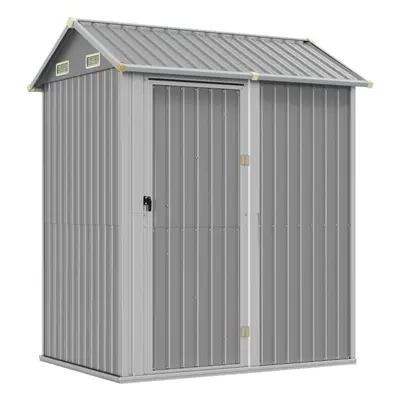 (light grey) vidaXL Garden Shed Outdoor Storage Shed Patio Yard Tool Shed Galvanised Steel