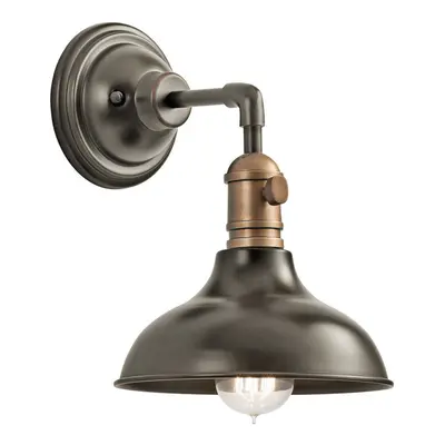 Wall Light Retro Industrial Wide Bell Shade Olde Bronze LED E27 60W