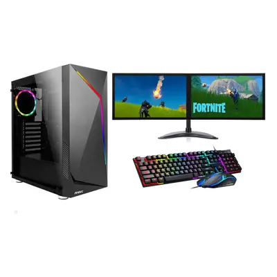 FCS Gaming PC Dual 22" Monitor Setup i7 240 SSD 1TB 16GB Ram GTX