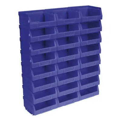 24 PACK Blue x x 55mm Plastic Storage Bin - Warehouse Parts Picking Tray