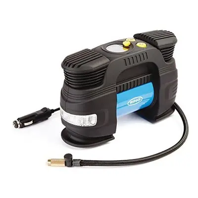 Ring RAC830 12V Rapid Digital Tyre Inflator for Large Tyres, Preset Function, Adaptor Set and St