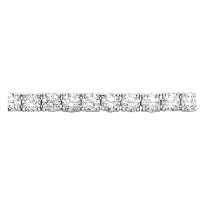 Jewelco London Ladies Rhodium Plated Sterling Silver CZ Claw Eternity Line Tennis Bracelet 3mm 5