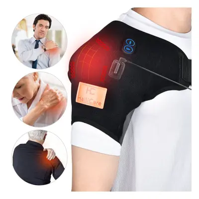 (US Plug) Levels Heating Vibration Shoulder Massager Support Brace Heated Physiotherapy Therapy 