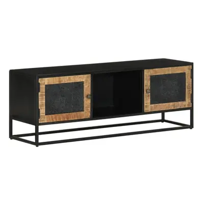 vidaXL TV Cabinet TV Unit Media Unit Sideboard Solid Rough Wood Mango and Iron