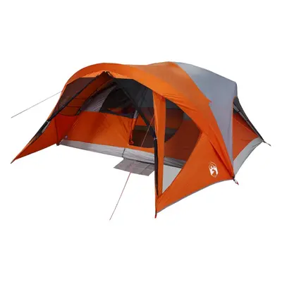 (grey and orange) vidaXL Family Tent Cabin 6-Person Camping Tent Lightweight Tent Waterproof