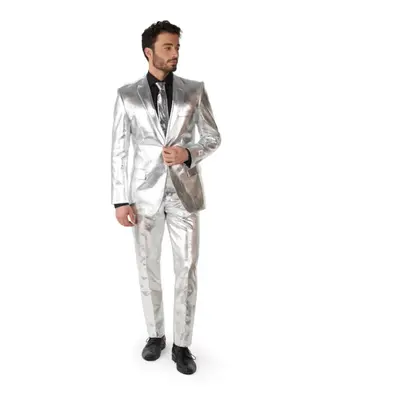 (M (EU 50)) Mr. Shiny Silver Men's Costume Opposuits