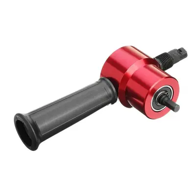 (Red) Double Headed Sheet Metal Cutting Nibbler Drill Attachment Metal Cutter Tool with Case Red