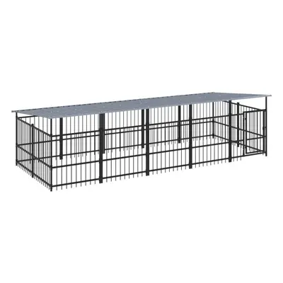 (491 x x cm) vidaXL Outdoor Dog Kennel Steel Puppy Crate Pet Cage Enclosure Multi Sizes