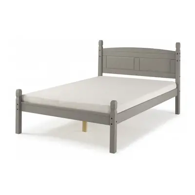 Corona Grey Wax 4'6" Low End Bed Frame Solid Pine Bedroom Furniture