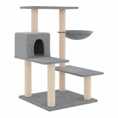 (light grey) vidaXL Cat Tree Cat Tower with Sisal Scratching Posts Cat Activity Centre