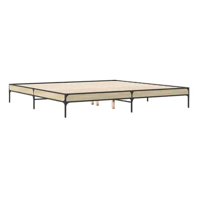 (sonoma oak, x cm/ cm) vidaXL Bed Frame Home Bed Base Mattress Foundation Engineered Wood and Me