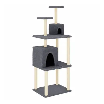 (dark grey) vidaXL Cat Tree with Sisal Scratching Posts Pet Cat Scratch Tower Light Grey