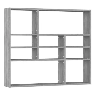 vidaXL Wall Shelf Grey Sonoma Engineered Wood Cube Organiser Picture Ledge