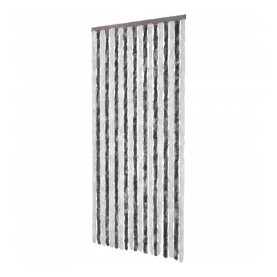 vidaXL Fly Curtain Door Curtain Fly Screen Grey and White 100x200 cm Chenille