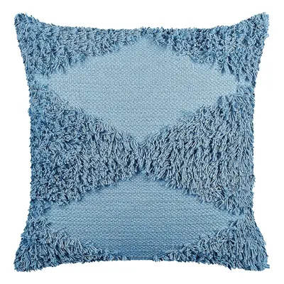 Tufted Cotton Cushion x cm Blue RHOEO