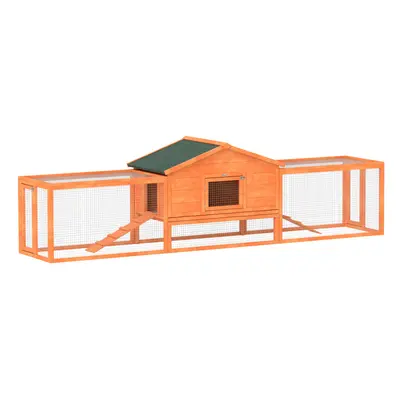 PawHut Wooden Rabbit Hutch Guinea Pig Hutch, Orange, x x 87cm