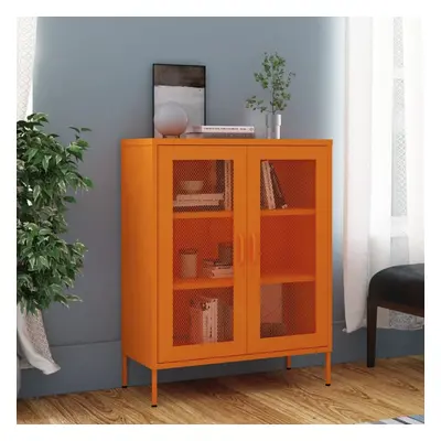 vidaXL Storage Cabinet Orange Steel Home Sideboard Cupboard Storage Cabinet