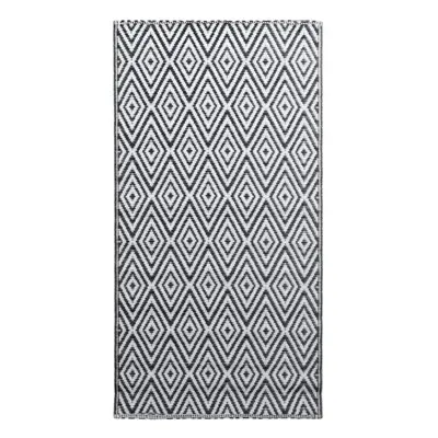 vidaXL Outdoor Carpet White and Black 160x230 cm PP Balcony Rug Patio Blanket