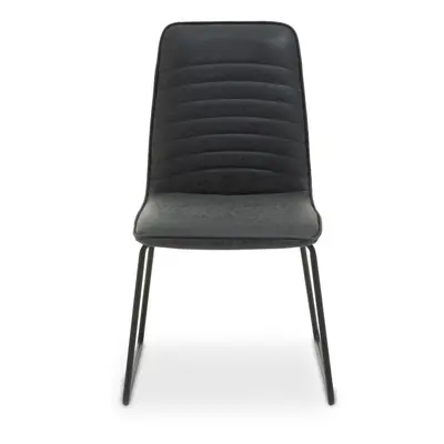 Premier Housewares New Foundry Black Leather Effect Chair