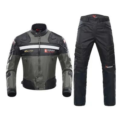 (Grey, 3XL) Cold Proof Motorcycle Protective Gear Set