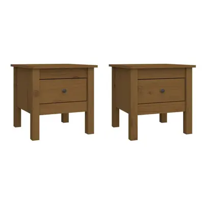 (honey brown, x x cm/2) vidaXL 1/2x Solid Wood Pine Side Table Multi Colours 40x40x39 cm/50x50x4