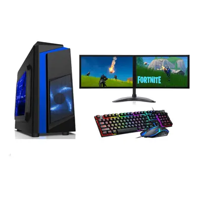 FCS Gaming PC Dual 22" Monitor Setup i7-4770 SSD 1TB 16GB Ram RTX