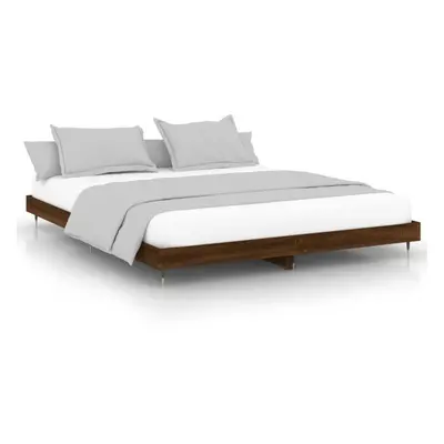 (brown oak, x cm) vidaXL Bed Frame Bedroom Platform Bed Frame Bedstead Bed Base Engineered Wood