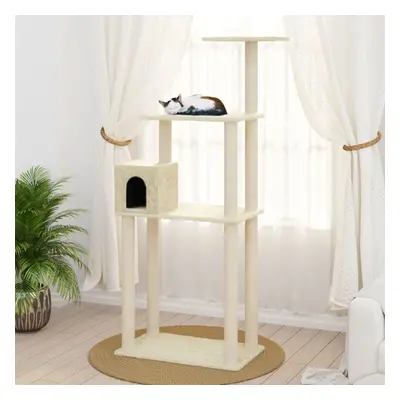 vidaXL Cat Tree with Sisal Scratching Posts Cream cm Cat Play Tower Toy