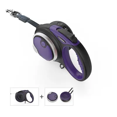 () Reflective Retractable Dog Leash, One Button Brake & Lock Anti-Slip Handle, Strong Nylon Ribb