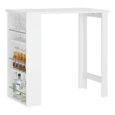 SoBuyÂ® FWT17-W, Kitchen Dining Table Bar Table with 3-Tier Storage Rack