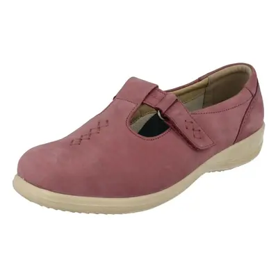 (UK 6.5, Pink) Ladies Padders T-Bar Casual Shoes Solo - 2E/3E Fit